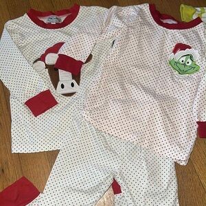 Festive Kids Pajamas Set - Red and White